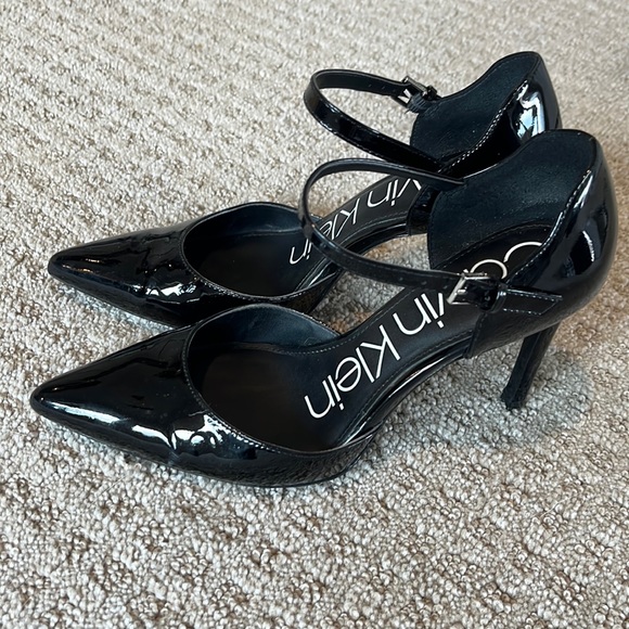 Calvin Klein Shoes - Black Patent Leather Calvin Klein Heels Size 5.5